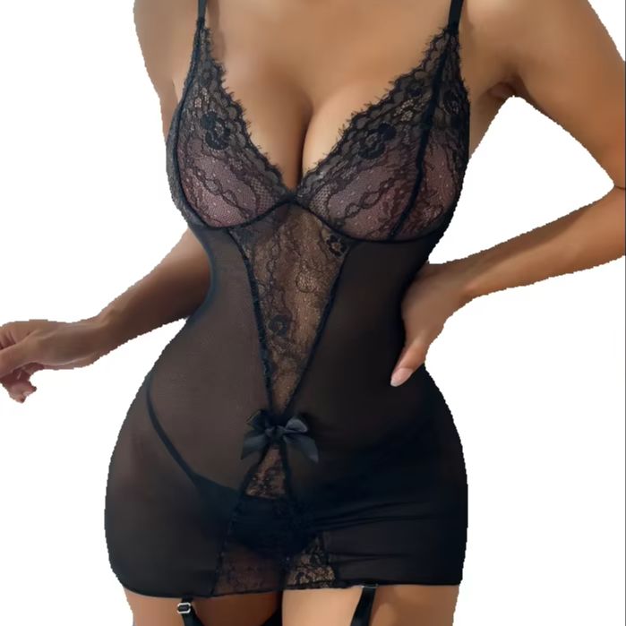 Garter Belt Set - 레이스 속옷 세트, 스타킹, 핫 가터벨트,