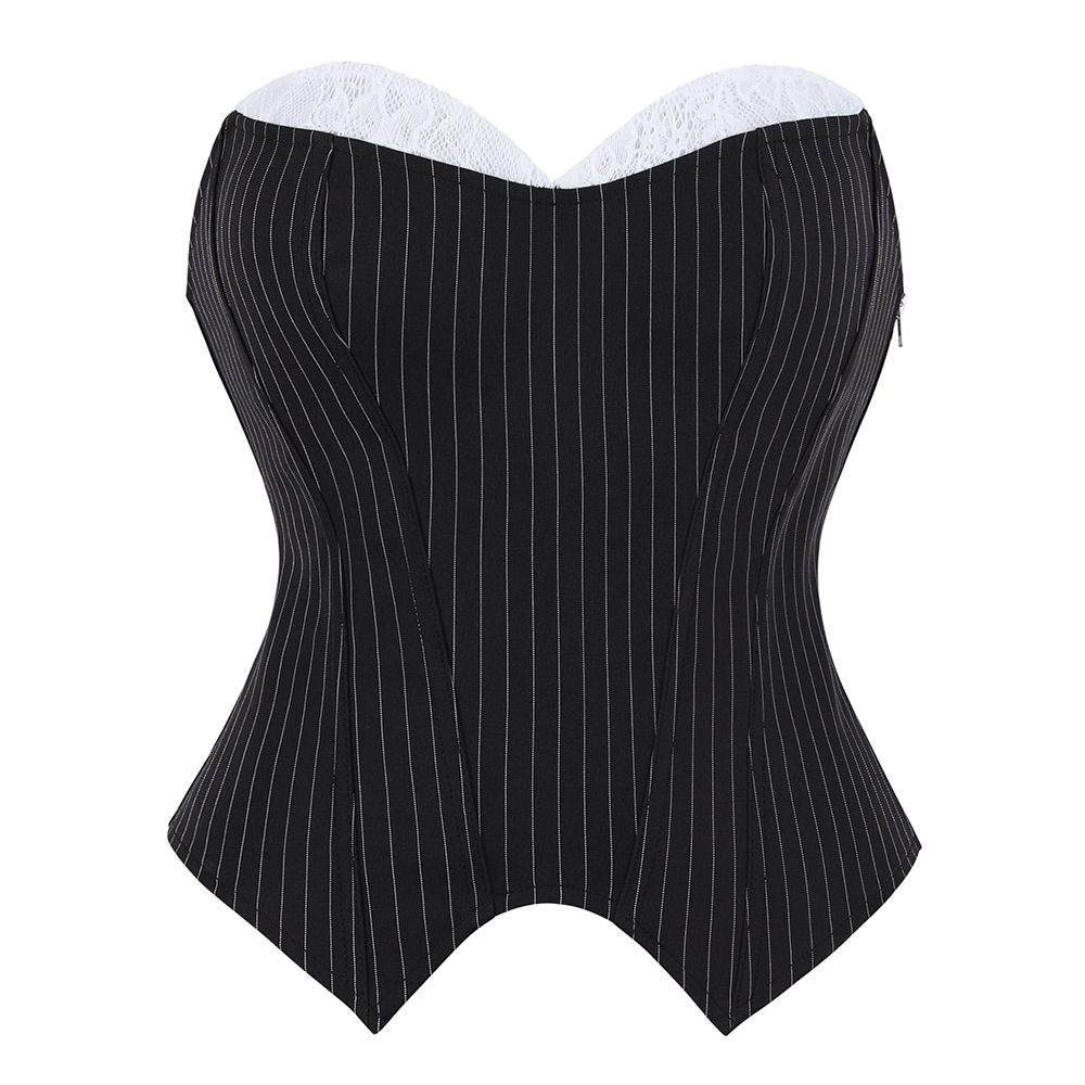 블랙 앤 레이스 스트랩리스 코르셋 탑, 섹시한 허리 조 - Corset Waist Cinch 리뷰 및 가격