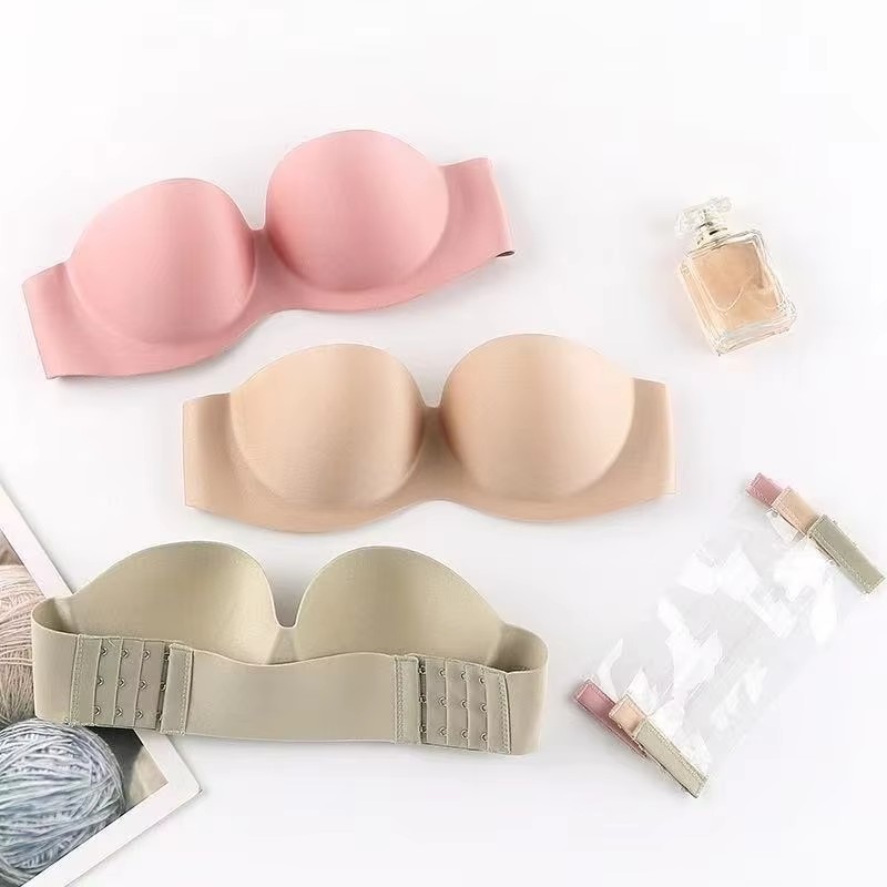 여성용 섹시 스트랩리스 푸쉬업 패드 브라 심리스 인비저 - Strapless Bra Backless 리뷰 및 가격